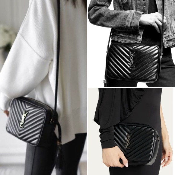 Saint Laurent Lou Matelassé Calfskin Chevron Leather Medium Camera Bag - Picture 15 of 15